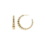 Zoë Chicco 14kt Gold Graduated Rondelle Bead Medium Hoop Earrings