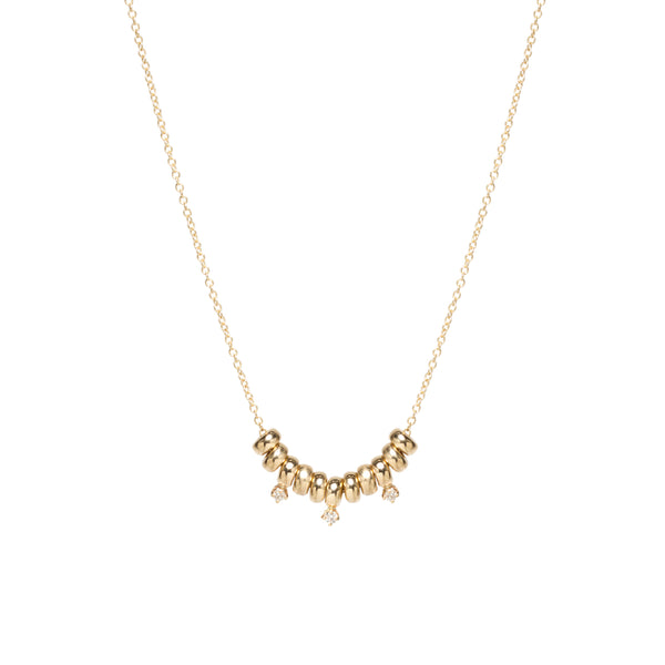 Zoë Chicco 14k Gold Prong Diamond & Rondelle Bead Necklace