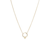 14k Pavé Diamond Rondelle Bead Circle Necklace - SALE