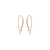 Zoë Chicco 14k Gold Pavé Diamond Bar Short Threaders with Dangling Diamond
