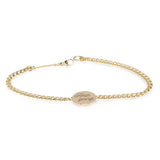 14k Amore Disc Small Curb Chain Bracelet