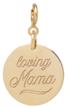 14k small amore medallion disc charm on spring ring