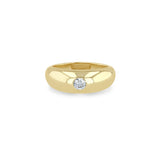 Zoë Chicco 14k Yellow Gold Round Diamond Small Aura Ring