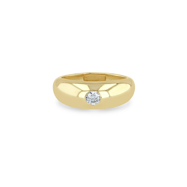 Zoë Chicco 14k Yellow Gold Round Diamond Small Aura Ring