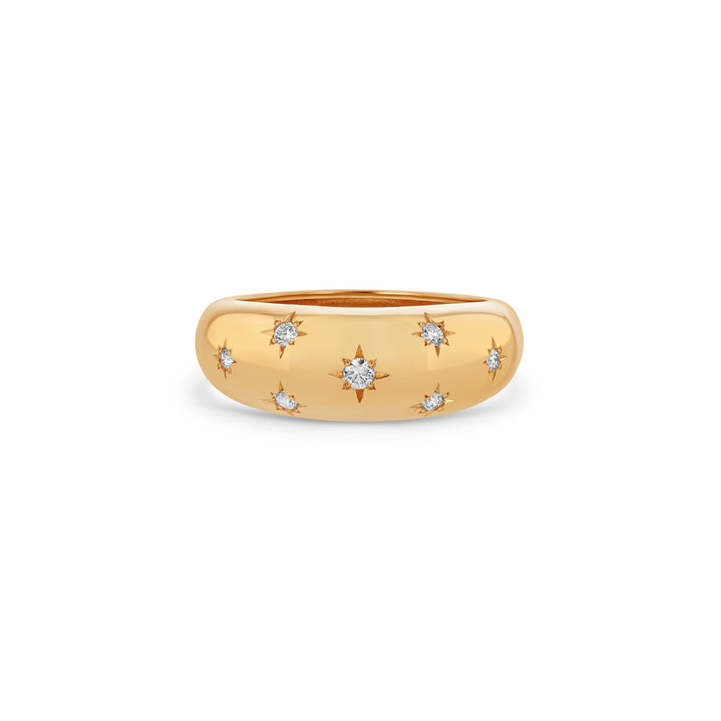 Zoë Chicco 14k Gold Scattered Star Set Diamonds Small Aura Ring