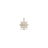14k Single Small Amore Disc with Prong Diamonds Charm