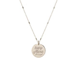 14k Amore Disc Bar and Cable Chain Necklace