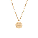 Zoë Chicco 14kt Gold Amore loving Mama Pendant Extra Small Curb Chain Necklace