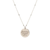 14k Amore Disc Bar and Cable Chain Necklace