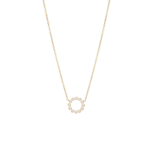 Zoë Chicco 14kt Yellow Gold Small Bezel Circle Necklace