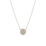 Zoë Chicco 14k Gold Small Diamond Disc with Diamond Border Necklace