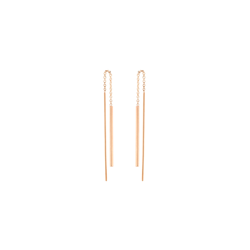 Zoë Chicco 14kt Gold Short Bar Threader Earrings – ZOË CHICCO