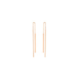 14k short bar threader earrings