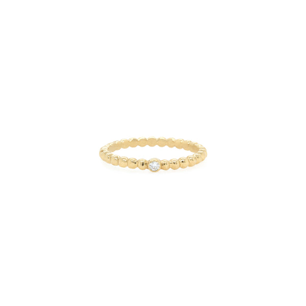 Zoë Chicco 14k Gold Tiny Diamond Gold Bead Eternity Ring