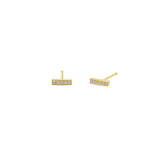 Zoë Chicco 14k Gold Pavé Diamond Bar Stud Earrings