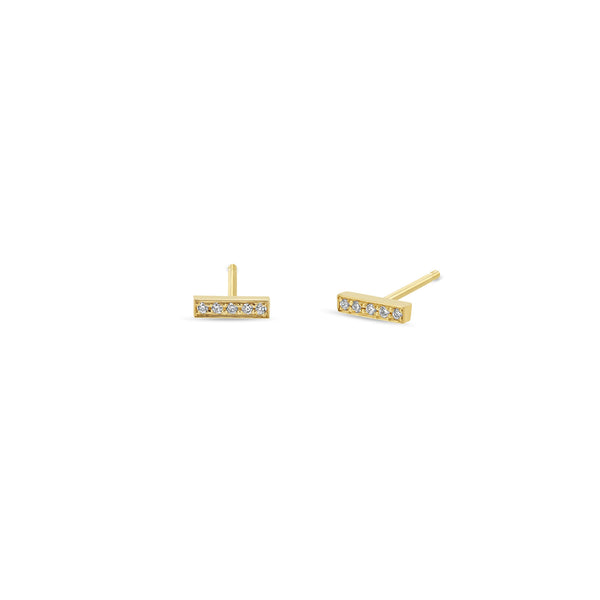 Zoë Chicco 14k Gold Pavé Diamond Bar Stud Earrings