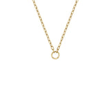 14k Circle Pendant Small Square Oval Link Chain