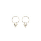 14k 3 Ring & Diamond Small Circle Earrings