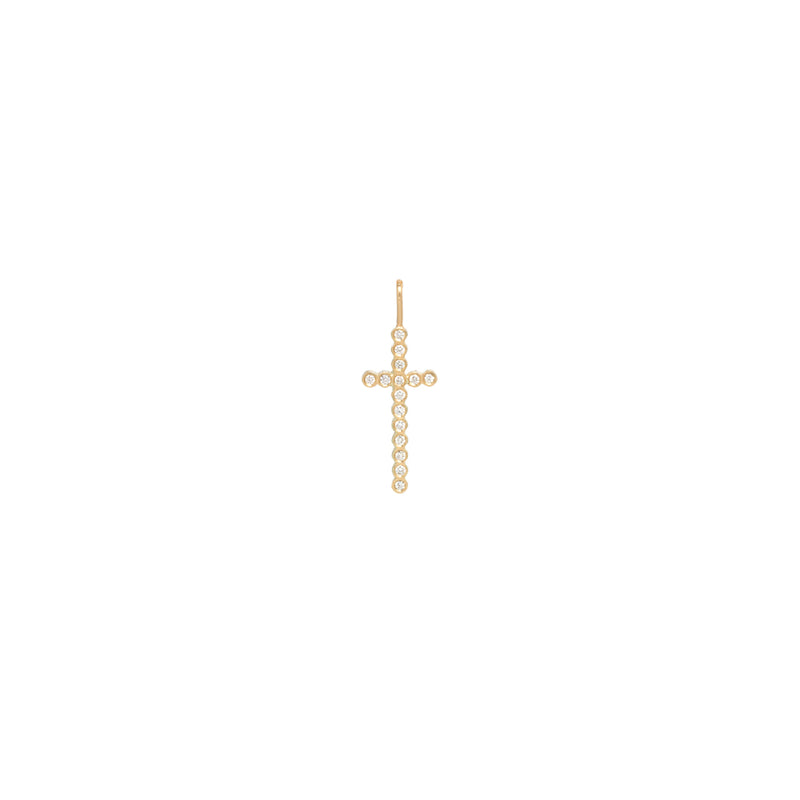 Zoë Chicco 14kt Gold Diamond Bezel Cross Charm Pendant