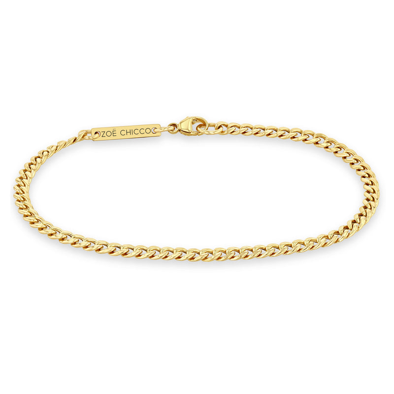 Zoe Chicco Men's 14k Gold Small Curb Chain Bracelet
