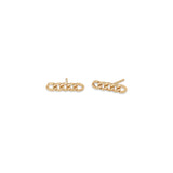 Zoë Chicco 14k Rose Gold Small Curb Chain Bar Stud Earrings
