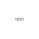 Zoë Chicco 14k White Gold Small Curb Chain & Pavé Diamond Bar Stud Earring