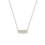 Zoë Chicco 14k Gold Small Curb Chain & Pavé Diamond Bar Necklace