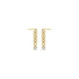 Zoë Chicco 14k Gold Prong Diamond Small Curb Chain Drop Earrings