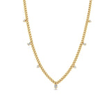 Zoë Chicco 14k Gold Mixed Cut Diamond Small Curb Chain Necklace