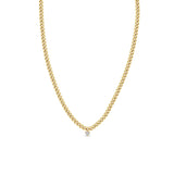 Zoë Chicco 14k Gold Single Prong Diamond Small Curb Chain Necklace