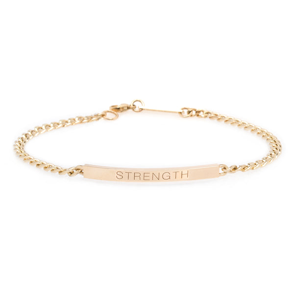 14k Small Curb Chain Personalized ID Bracelet
