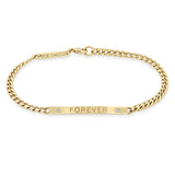 Zoë Chicco 14kt Gold Small Curb Chain Personalized ID Bracelet with 2 Diamonds