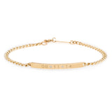Zoë Chicco 14k Gold Personalized Date ID Small Curb Chain Bracelet with 2 Diamonds