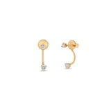 Pair of Zoë Chicco 14k Gold Mixed Round Diamond Stud Jacket Earrings