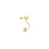 Zoë Chicco 14k Gold Diamond Stud with Pear Diamond Jacket Earring