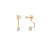 Pair of Zoë Chicco 14k Gold Diamond Stud with Pear Diamond Jacket Earrings