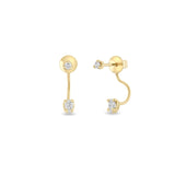Pair of Zoë Chicco 14k Gold Diamond Stud with Pear Diamond Jacket Earrings