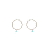 Zoë Chicco 14kt Gold Small Circle Stud Earrings with Dangling Turquoise
