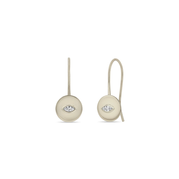 Zoë Chicco 14k Gold Marquise Diamond Disc Hook Earrings