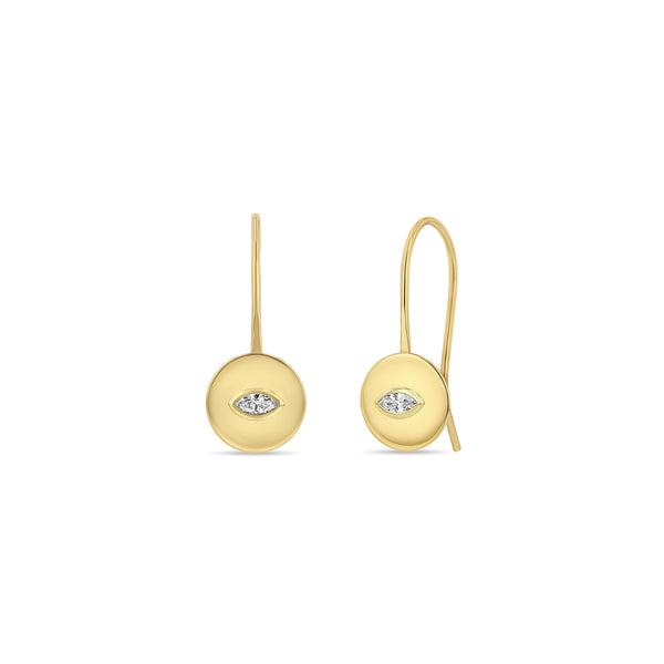 Zoë Chicco 14k Gold Marquise Diamond Disc Hook Earrings