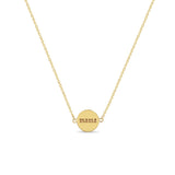 Zoë Chicco 14k Gold mama & boss Double-Sided Disc Necklace - mama side shown