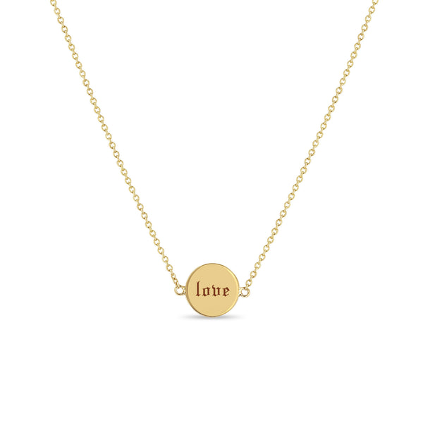 14k love & xoxo Double-Sided Disc Necklace