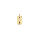 Zoë Chicco 14k Gold Initials Equation Medium Dog Tag Charm Pendant