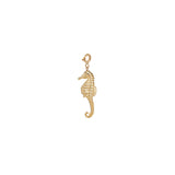 14k Seahorse Charm on Spring Ring