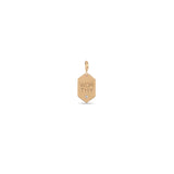 Zoë Chicco 14k Gold Small "Worthy" Elongated Hexagon Tag Clip On Charm Pendant