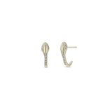 Zoë Chicco 14k Gold Pavé Diamond Snake Huggie Hoop Earrings