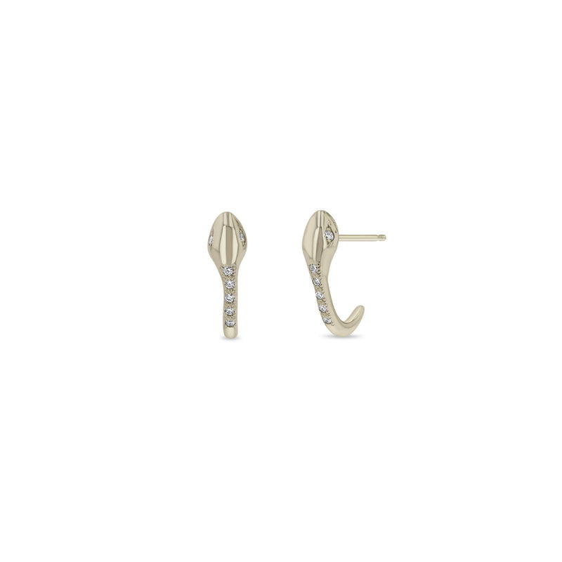 Zoë Chicco 14k Gold Pavé Diamond Snake Huggie Hoop Earrings