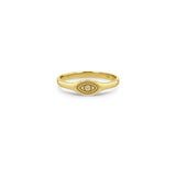 Zoë Chicco 14k Gold Diamond Evil Eye Oval Signet Ring