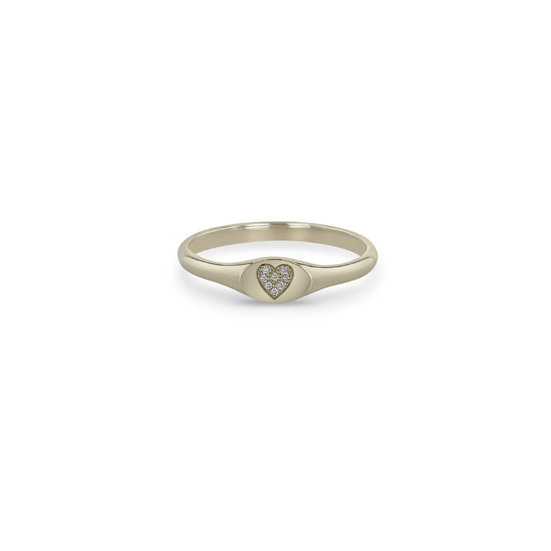 Zoë Chicco 14k Gold Pavé Diamond Heart Oval Signet Ring