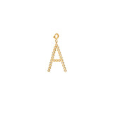 Zoë Chicco 14kt Gold Bezel Diamond Letter A Charm Pendant with Spring Ring